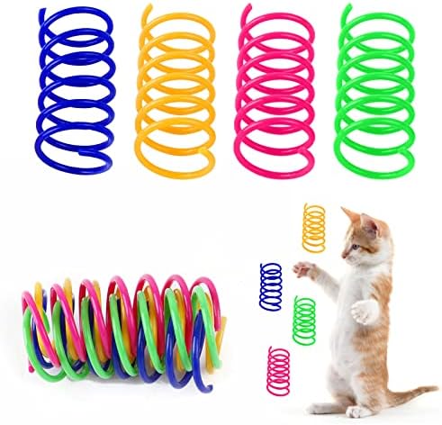 צעצועי חתולים אינטראקטיביים לחתולים מקורה צבע סליל פלסטיק עמיד צבע אביב צעצועי חתול פעילים כושר כושר כושר משחק