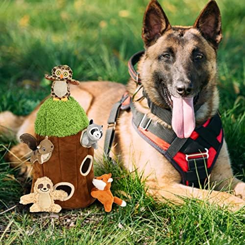 Okegztoa מחבואים צעצועי גור כלבים, קטיפה אינטראקטיבית, צעצועים ממולאים לכלבים