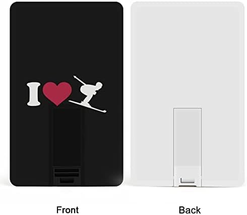 אני אוהב סקי כונן USB עיצוב כרטיסי אשראי USB כונן פלאש U כונן אגודל דיסק 64 גרם