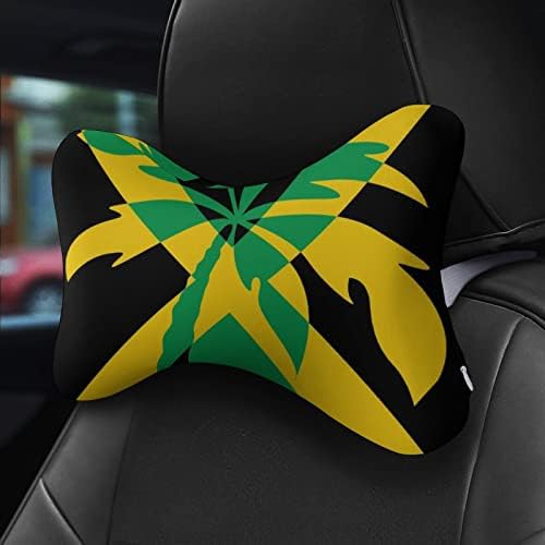 דגל ג'מייקה פלאם עץ עץ מכונית צוואר כרית כרית של 2 תמיכה בצוואר נוח כרית ראש כרית מלאה קצף זיכרון למושב מכונית נסיעה