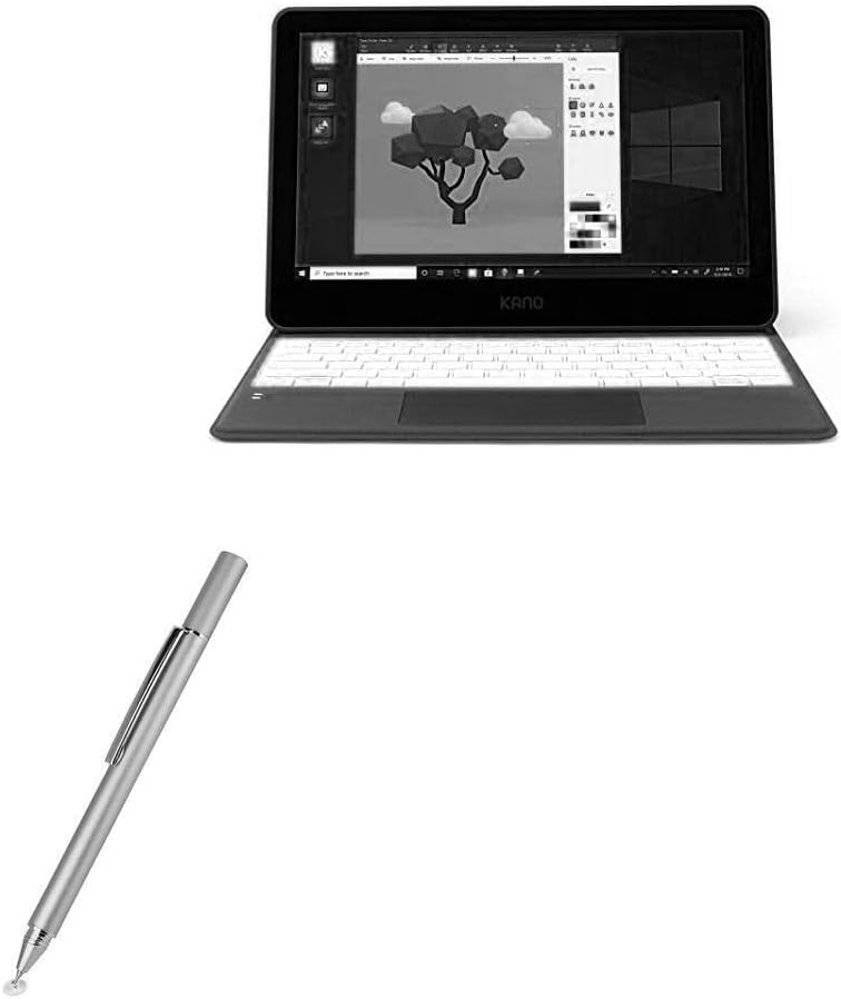 עט חרט בוקס גלוס תואם למחשב נייד מסך מגע של קנו מחשב טאבלט 1110-01 - חרט קיבולי של Finetouch, עט חרט סופר מדויק - מכסף מתכתי
