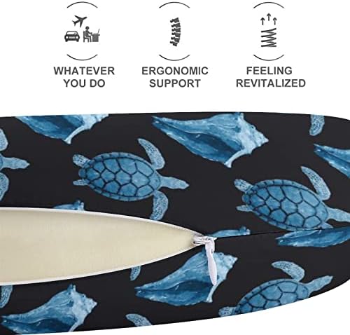 צבי ים כחולים קונכיה מעטפת כרית נסיעה ראש וצוואר תמיכה בצוואר כרית זיכרון קצף כרית משענת ראש בצורת U