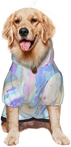 קפוצ'ון גדול של כלב קפוצ'ון צבעי צבעי מים סוודר בגדי חיות מחמד עם כובע עם מעיל תלבושת חתולים רכה xx-large