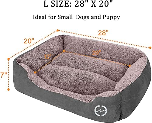 מיטות כלבים של CloudZone לכלבים גדולים, מכונת מיטה גדולה של כלב מלבן רחיצה רחיצה נשימה ריפוד רך עם מיטת חיית מחמד בתחתית לא