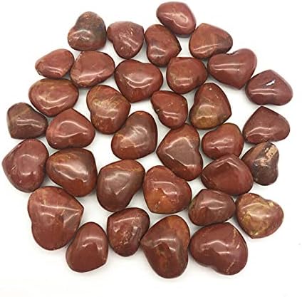 Ertiujg husong312 1pc אדום טבעי ג'ספר קריסטל בצורת לב אבנים ריפוי מתנות לעיצוב מתנות אבנים טבעיות ומינרלים קריסטל