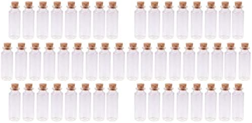 בקבוקוני זכוכית ABAODAM צנצנות זכוכית צלולות 50 PCS בקבוקי זכוכית מיני בקבוקי זכוכית קטנים זכוכית זכוכית לטובת