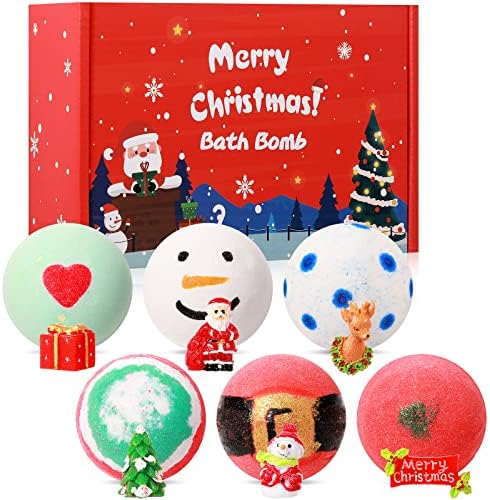 6 חבילה חג המולד אמבטיה פצצות סט עם 6 יחידות הפתעה צעצועי בתוך חג המולד בועת אמבטיה פצצות חג המולד צבעוני פיז אמבטיה