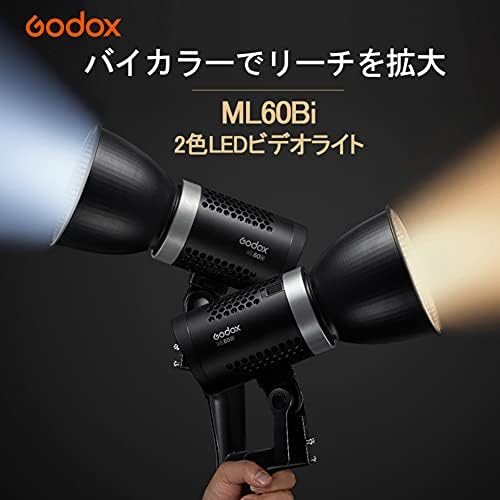 GOODOX ML60BI ML60 BI 60W BI-COLOR LED אור וידאו אור, 2800K-6500K, אפקטים של FX מובנים, מצב שקט, תמיכה בהתאמת בהירות