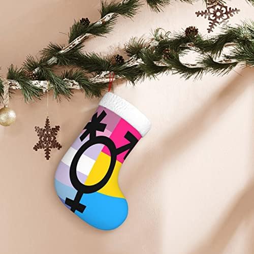 Cutedwarf Bigender Trans Trans Pansexual Gride Flags Stockings Christma קישוטי עץ חג המולד גרבי חג המולד למסיבות
