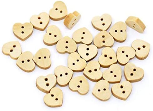 חורים של Pulabo2 כפתורי עץ בצורת לב כפתורי עץ קישוטים
