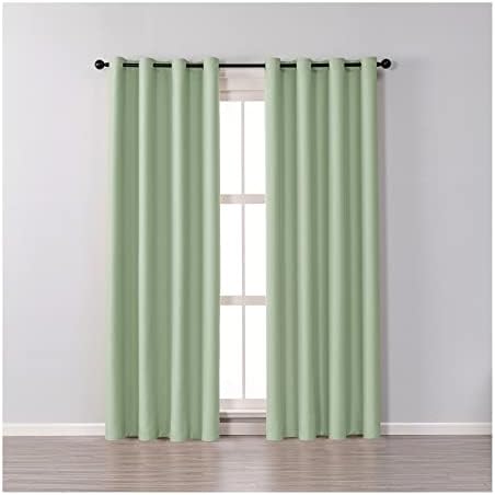 וילונות חדר שינה של דיסאר 2 לוחות אפלים, וילונות מטה פוליאסטר בצבע מוצק ירוק וילונות חלון וילונות 42 W x 84 L
