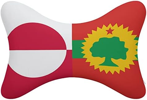 Greenland Oromo שחרור דגל קדמי מכונית מכונית כרית צוואר של 2 כריות משענת ראש אוטומטית בצורת עצם