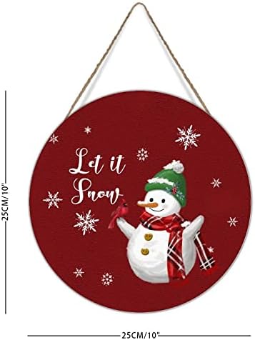 זר דלת כניסה לחג המולד תן לזה שלג וינטג 'עץ אדום קיר קיר ארט פלאק מערב חג המולד שלג שלג עיצוב קיר שלג איש עם