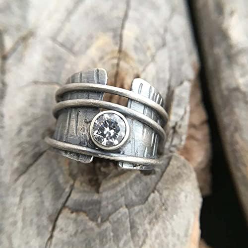 בציר קו טבעת סיבוב טבעת חתונה קלאסי זירקון טבעת לנשים עצבני טבעת