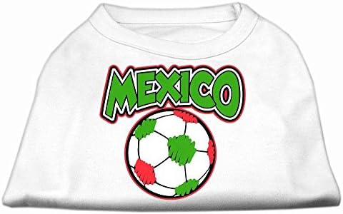 מוצרי חיות מחמד של מיראז 'מקסיקו חולצת הדפס מסך כדורגל, גדולה, לבנה