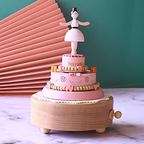 קופסת מוסיקה vtosen, קופסת מוזיקת ​​עץ, קופסת מוזיקלית רוקדת, קופסת מוזיקת ​​עוגת יום הולדת, קישוטים מלאכת עץ יום הולדת