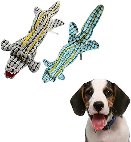 צעצוע של כלב תנין - סט 2 יחידות צעצועים חמודים לכלב חיות מחמד חמוד צעצועים עמידים בפני נשיכה, צעצועים לעיסת חריקים