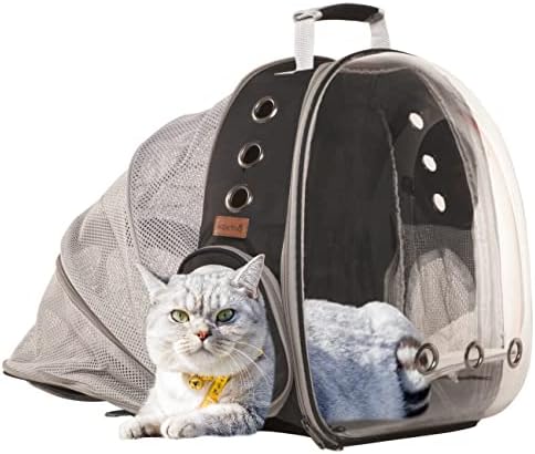 חתול תרמיל מנשא בועה, חתול כלב תיק של מנשא, קמטים אושר כיפת תיק לנסיעות טיולים קמפינג