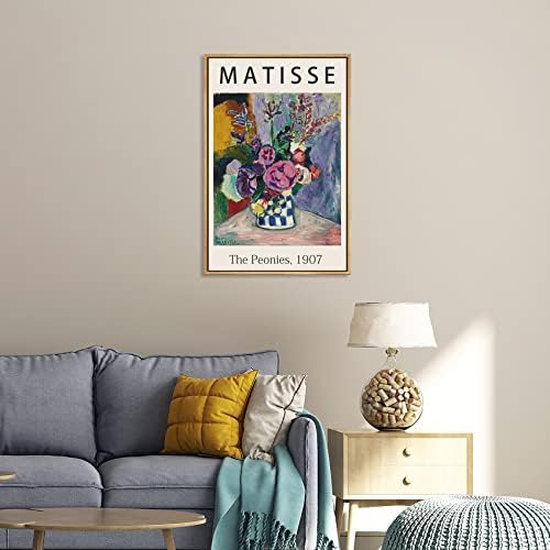 ממוסגר מאטיס קיר אמנות בד הדפסת האדמוניות 1907 ציורים מפורסמים מאת מאטיס צבעוני אדמונית פרח איור אנרי מאטיס קיר אמנות בד הדפסת