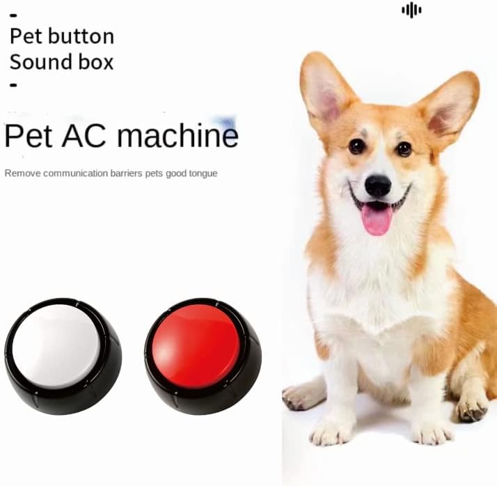 כפתורי כלבים של Sankayson לתקשורת כפתור אימון כלבים כפתור שיחה מחמד כפתור 30 כפתור הקלטה שנייה סוללה כלולה