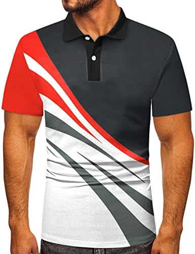חולצות גולף פולו של Zddo Mens, טלאי פסים טלאי טניס טניס טופ חולצת שרוול קצר חולצת ספורט מזדמן קיץ