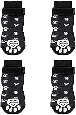 אביזרים לפודס גרביים מקורה ללא החלקה לכלבים הגנה מתכווננת רכה או שימוש מקורה על רצפות עץ קשה 4 יחידות
