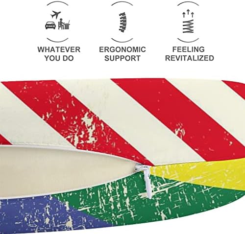 דגל הומוסקסואלי מעורב עם דגל אמריקאי כרית צוואר נסיעה U