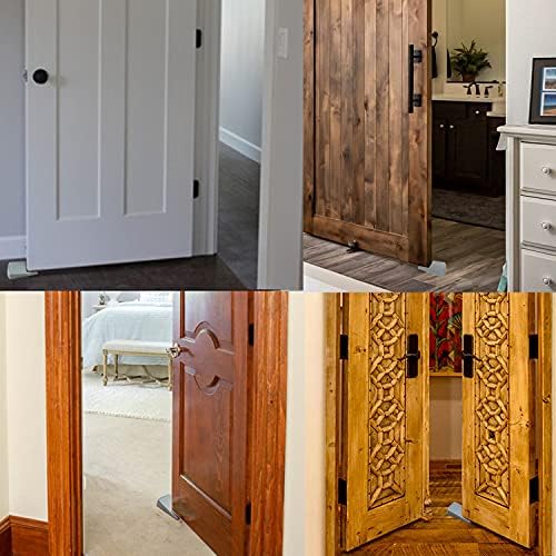 עצירה של דלת גומי פרימיום - טריז פקק דלתות גדול, עיצוב נגד החלקה, קבוע אוטומטית, עובד על כל סוגי הרצפה ודלת השטיח