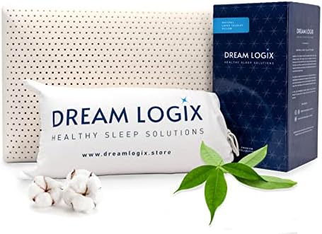 Dream Logix Talalay כרית לטקס טבעית - יציבה, קווין מידה 28''X16''X5 '' כרית לשינה, ישנים בגב ובטן, בינונית לגב
