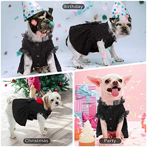 קוזר כלב שמלות חג המולד חתונה מסיבת יום הולדת, קטן בינוני כלבים שמלת גור תלבושות עם קשת קשר, חמוד חיות מחמד