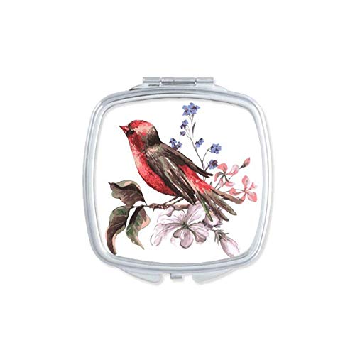 סניף ציפורים פרח אמנות דקו מתנת אופנה מראה נייד קומפקטי כיס איפור כפול צדדי זכוכית