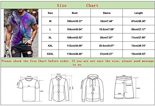 חולצות טריקו של שרוול קצר של XXBR לחולצות שרוול קצר, חולצות מודפסות גרפיות 3D אביב אביב קיץ צוואר צווארון קז'ואלי