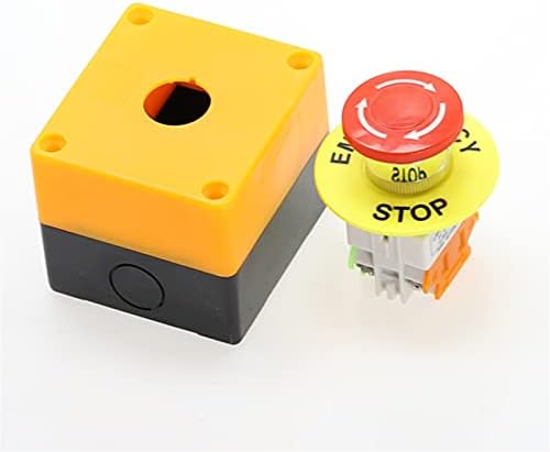 SJSW 1 PCS מעטפת סמן אדום לחצן כפתור כפתור DPST פטריות עצירה חירום כפתור AC 660V 10A NO+NC LAY37-11ZS