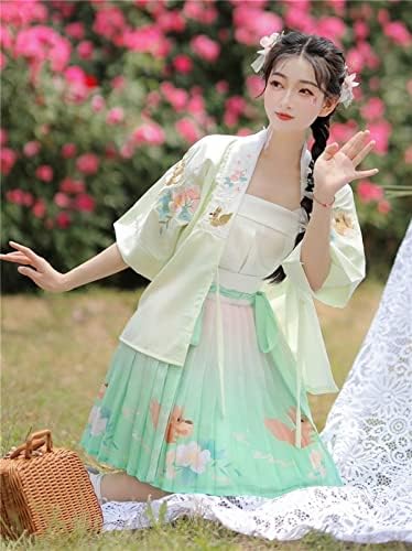 סט שלוש חלקים של שמלת קיץ בסגנון סיני בסגנון סיני חצאית חצאית קצרה