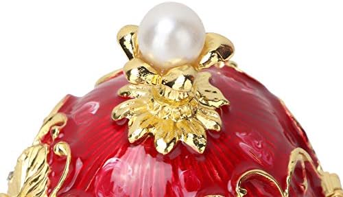ביצת Hztyyier ביצה צבועה ביד אמייל סגנון ביצה סגנון תכשיטים דקורטיביים קופסת תכשיטים נוצצת מתנה ייחודית לעיצוב הבית