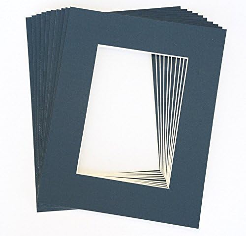מוכר עליון100, חבילה של 10 כחול כהה 8 על 10 מחצלות תמונה מחצלות עם חיתוך פוע ליבה לבן עבור 5 על 7 תמונות