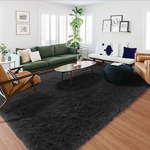 Rugtuder שטיחים סופר רכים לסלון, 8x10 שטיח אזור לחדר שינה, שטיחי שאג רכים, שטיח גדול, שטיחים פרוותיים לבנות