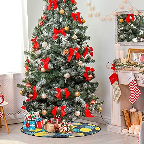 Visesunny עצלנות מצחיקה על מחצלת עץ חג המולד של לימון צהוב לקישוטים למסיבות חג חווה בית עץ גדול מחצלות עמד