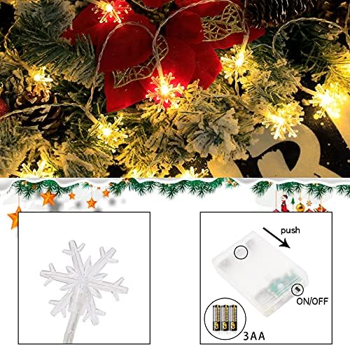 יודי 60 קישוטי אורות חג המולד LED - 29.7 רגל פתיתי שלג עץ חג המולד עיצוב קל עיצוב מקורה, אורות פיות LED