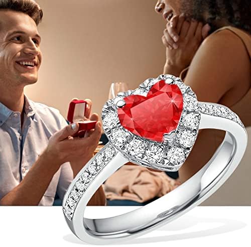טבעת שרף סט אופנה טבעת יהלום לנשים טבעת תכשיטים בצורת לב טבעת מתנה מעורבות