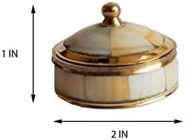 קופסת פליז עגולה/קופסת סינדור/קופסת מטבעות לנשים ועיצוב בית על ידי אספנות הודית