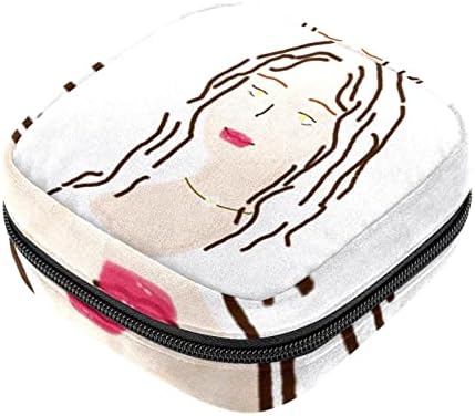 מפית סניטרית אחסון תיק, נייד לשימוש חוזר וסת כרית רוכסן שקיות, טמפון אחסון פאוץ עבור נשים בנות, מודרני בצבע נמר