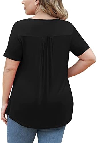 חולצת חולצה לחולצה לנשים סתיו קיץ 2023 בגדים שרוול קצר V צוואר תחרה כותנה גדולה מדי מזדמן D3 D3