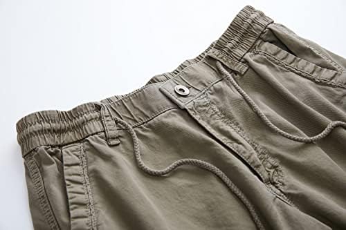 מכנסיים קצרים מטען גברים מכנסי כותנה קלאסיים כותנה נינוחה בכושר עם 8 כיסים לעבודה בקיץ טיולים רגליים דיג מטען קצר