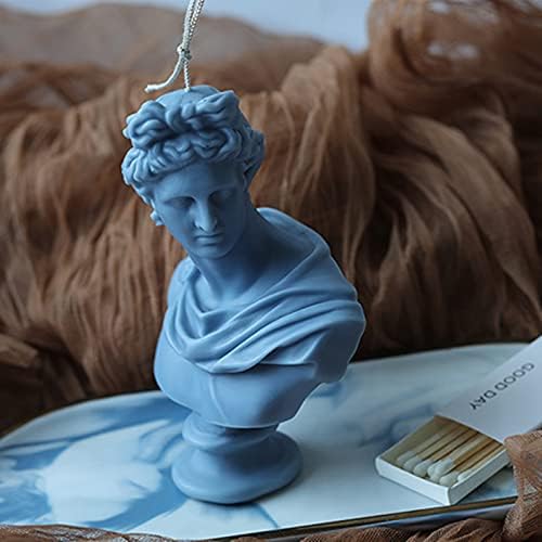 Greatmold סיליקון נרות עובש אפולו ראש אירופאי פסל ארומתרפיה תבניות גבס נרות