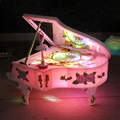 Mxiaoxia פסנתר ורוד קופסת מוסיקה LED LED LILL Lig