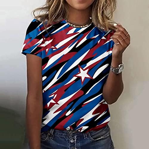 נארברג יולי 4 נשים פטריוטית חולצה, נשים אמריקאי דגל חולצה מזדמן טרנדי צווארון עגול טי חולצה פטריוטית חולצות