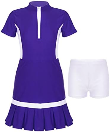 שמלת שמלת גולף של גולף בנות דומבה שמלת שרוול קצר ושמלת בנים קובעת אימון ספורט שמלת בדמינטון