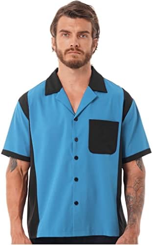 חולצת מחנה הקיץ Vastwit Mens Vintage Style Style Cuban חולצת כפתור שרוול קצר מזדמן