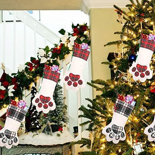 גרב חג המולד של REMASIKO PET - 2 חבילות 18 חתול כלבים גרבי חג המולד לקישוטים לחג המולד ועיצוב חג משפחתי